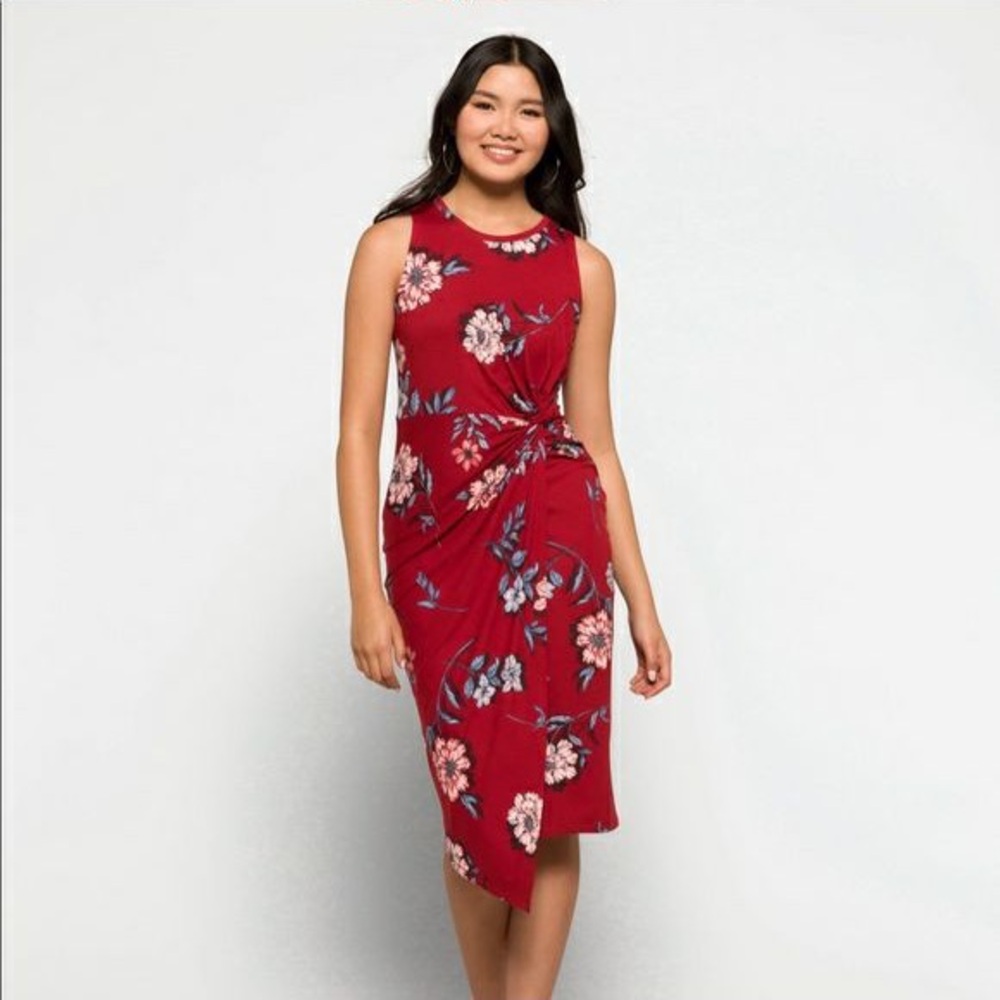 Stitch Fix Nine Britton Red Floral sheath dress size Medium
